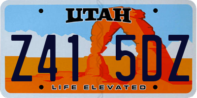 UT license plate Z415DZ