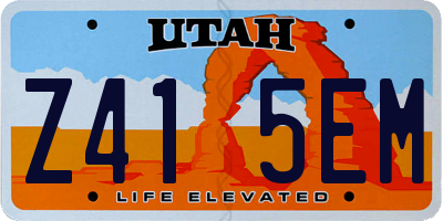 UT license plate Z415EM