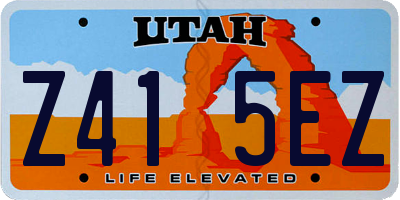 UT license plate Z415EZ