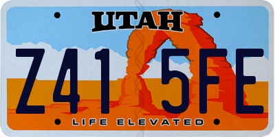 UT license plate Z415FE