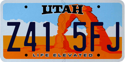 UT license plate Z415FJ