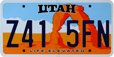 UT license plate Z415FN