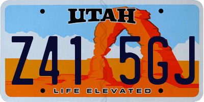 UT license plate Z415GJ
