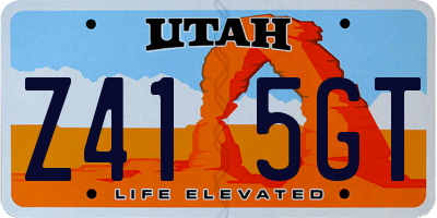 UT license plate Z415GT