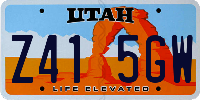 UT license plate Z415GW