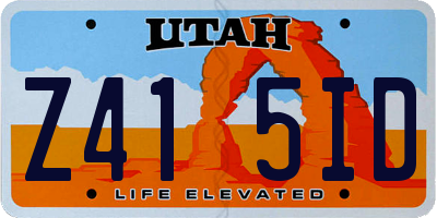 UT license plate Z415ID