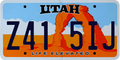 UT license plate Z415IJ