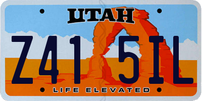 UT license plate Z415IL