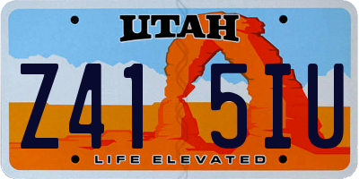 UT license plate Z415IU