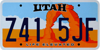 UT license plate Z415JF