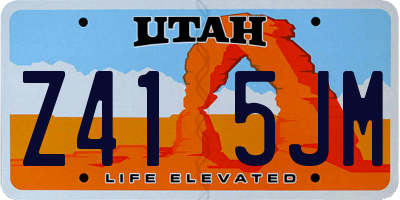 UT license plate Z415JM