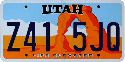 UT license plate Z415JQ