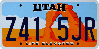 UT license plate Z415JR