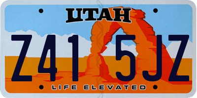 UT license plate Z415JZ