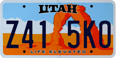 UT license plate Z415KO