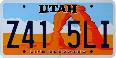 UT license plate Z415LI