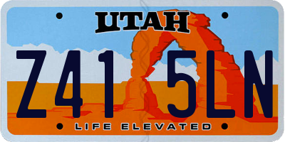 UT license plate Z415LN