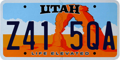 UT license plate Z415QA