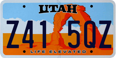 UT license plate Z415QZ