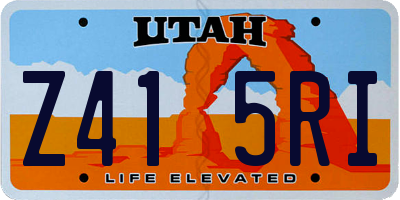 UT license plate Z415RI