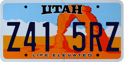 UT license plate Z415RZ