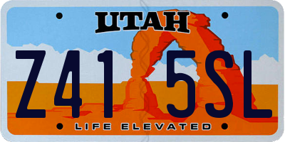 UT license plate Z415SL