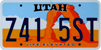 UT license plate Z415ST
