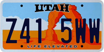 UT license plate Z415WW