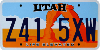 UT license plate Z415XW
