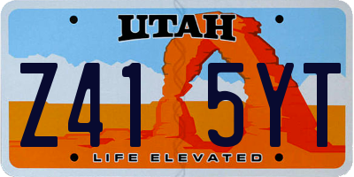 UT license plate Z415YT