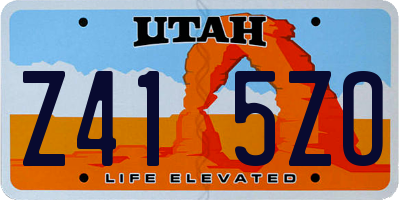 UT license plate Z415ZO
