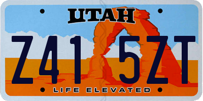 UT license plate Z415ZT