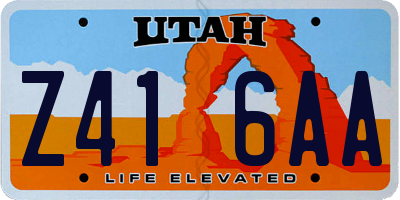 UT license plate Z416AA