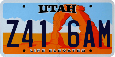UT license plate Z416AM