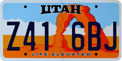 UT license plate Z416BJ