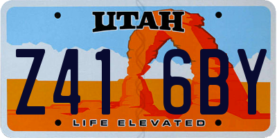 UT license plate Z416BY