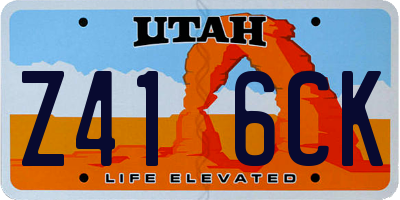 UT license plate Z416CK