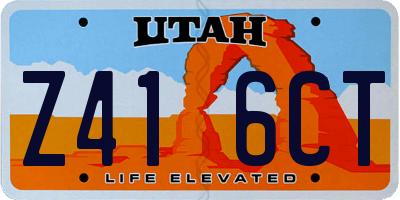 UT license plate Z416CT