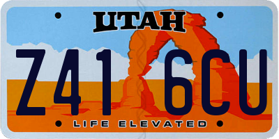 UT license plate Z416CU