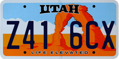 UT license plate Z416CX