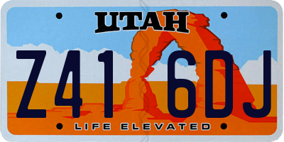 UT license plate Z416DJ
