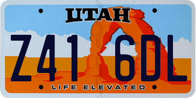 UT license plate Z416DL
