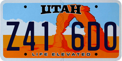 UT license plate Z416DO