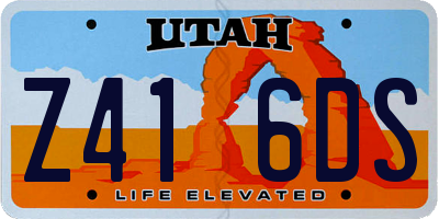 UT license plate Z416DS