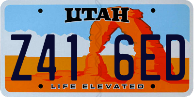 UT license plate Z416ED