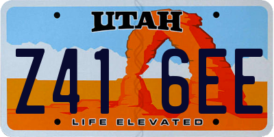 UT license plate Z416EE