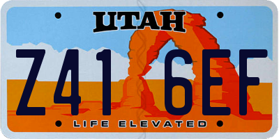 UT license plate Z416EF