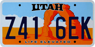 UT license plate Z416EK