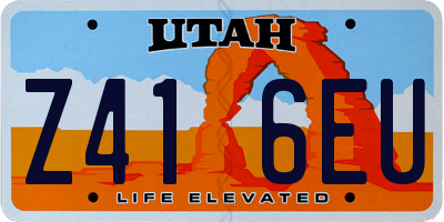 UT license plate Z416EU