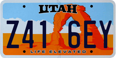 UT license plate Z416EY